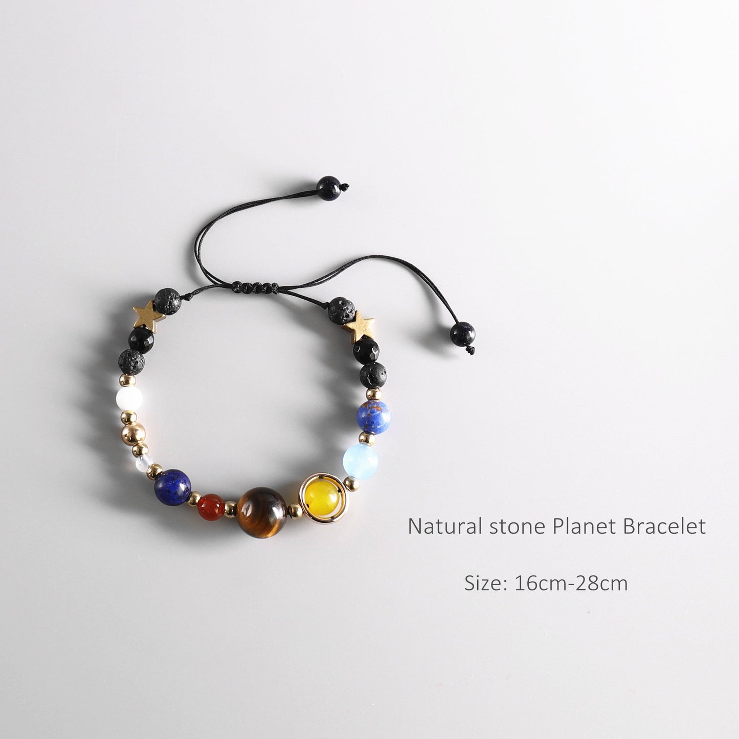 Buddhist Handcrafted Nature Sandalwood Bracelet for "Genuinity & Urgency" - 8 Planets Solar System (Made From Ocean Shell Beads