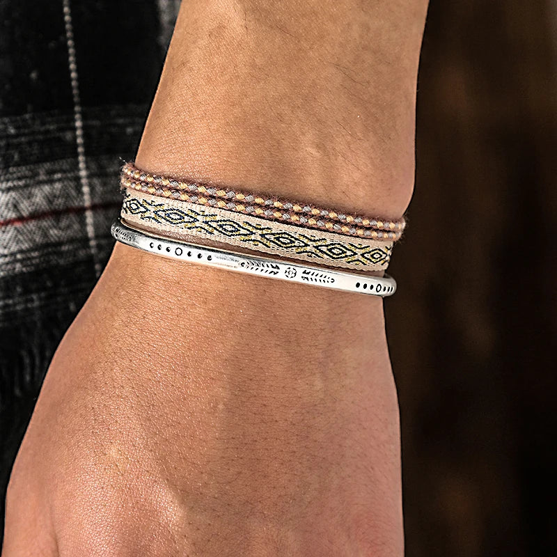 Tibetan Steel & Handmade Spirit Bracelet for "Inspired Action & Purpose"