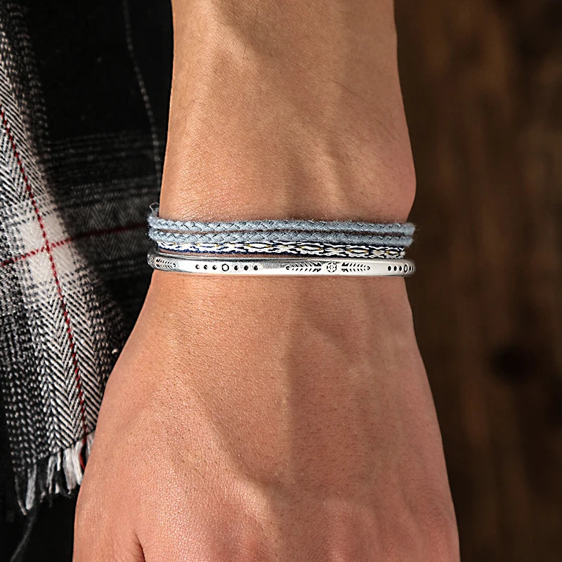 Tibetan Steel & Handmade Spirit Bracelet for "Success & Discipline"