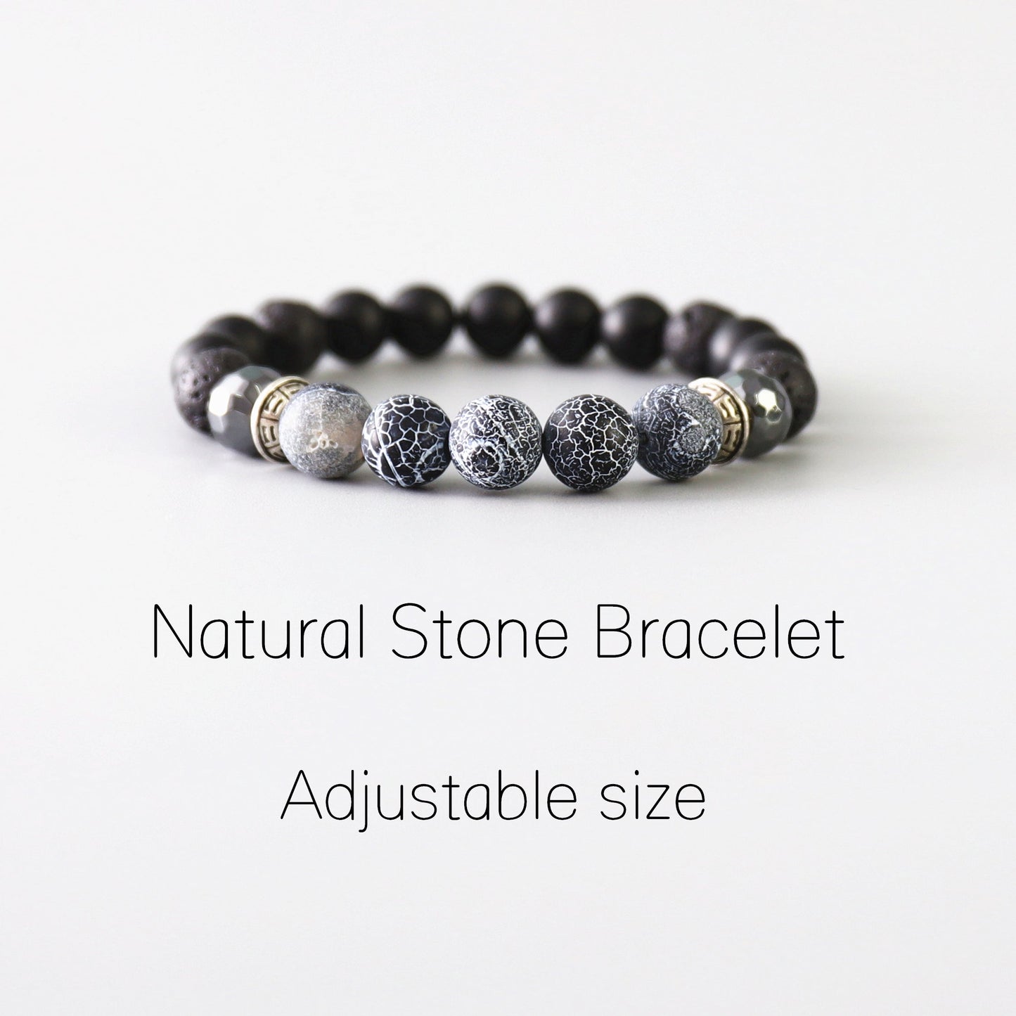 Buddhist Handcrafted Nature Sandalwood Bracelet for "Dependability & Reliability" - Tibetan Vintage Obsidian Beads