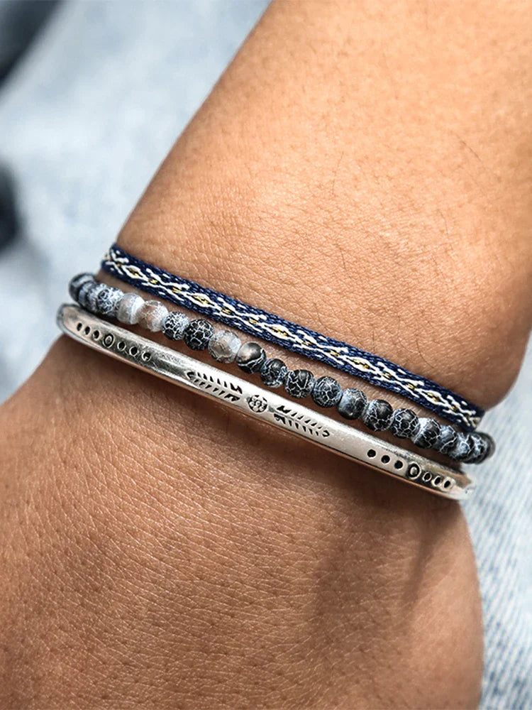 Tibetan Steel & Handmade Spirit Bracelet for Emotional Healing & Clarity