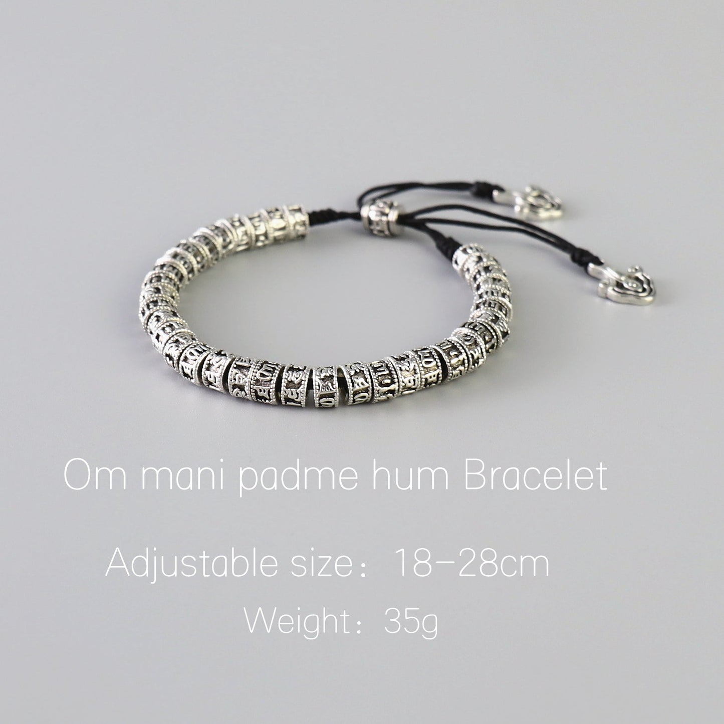 Buddhist Handcrafted Nature Sandalwood Amulet Bracelet for "Love & Authenticity" - 6 True Words Mantra made of Antiqued Natural Metal Alloy