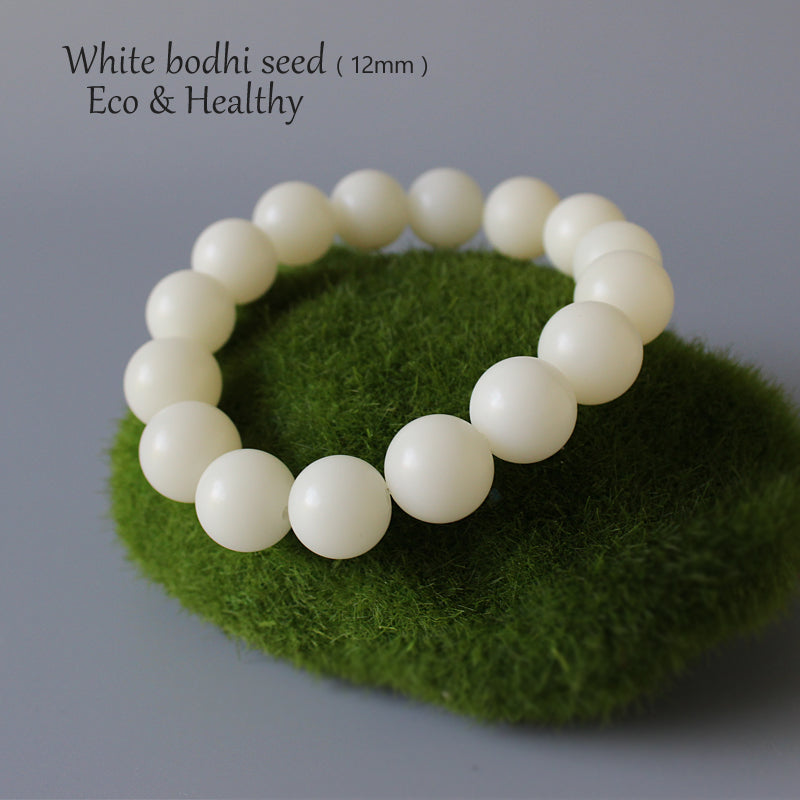Buddhist Handcrafted Nature Sandalwood Bracelet for "Purity" (made with Organic White Ivory Seeds)