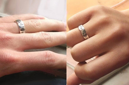 Couple Ring of Firm Thoughts and Meditation (Silver)