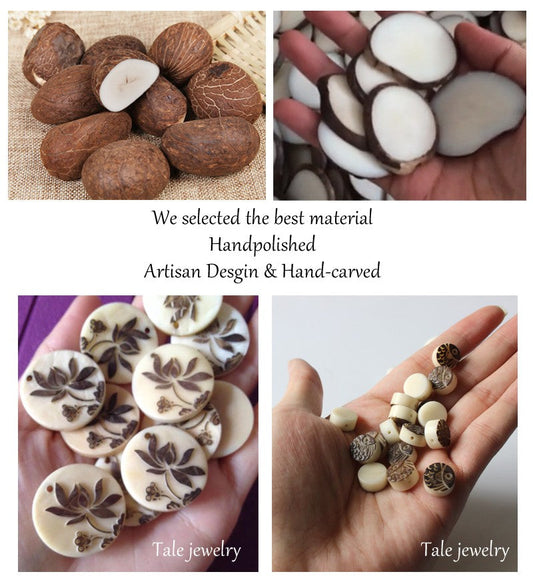 Lotus Flower Fortune Pendant (Tagua Nut)