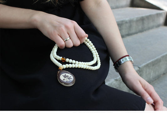 Buddhist Handcrafted Nature Sandalwood Necklace for "Reflection & Solace"