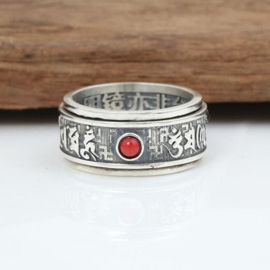 Crimson Gem Ring of Strength & Wisdom