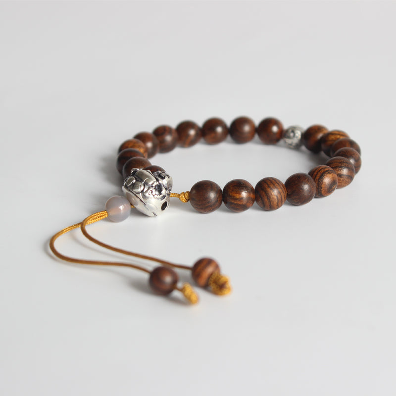 Buddhist Handcrafted Nature Sandalwood Bracelet for "Unity" (made with Holy Buddha Charm)