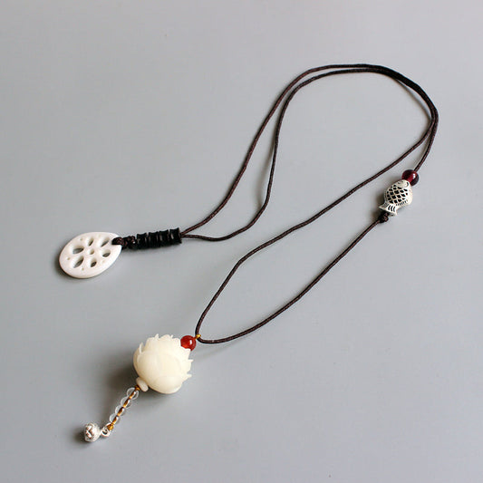Harmonious Enlightenment Pendant (Bodhi Seed and Tagua Nut)