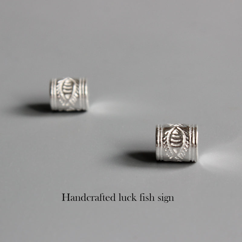 Cylinder Fish Bliss Pendant (White Copper)