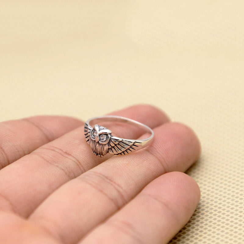 Owl Ring of Good Karma and Wisdom (Silver)