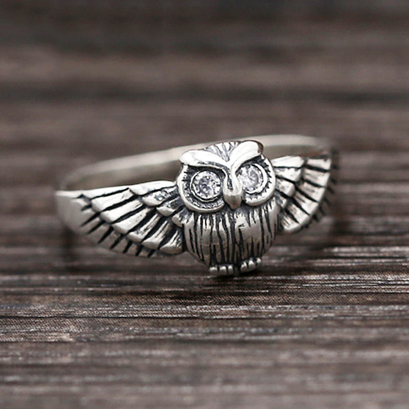 Owl Ring of Good Karma and Wisdom (Silver)