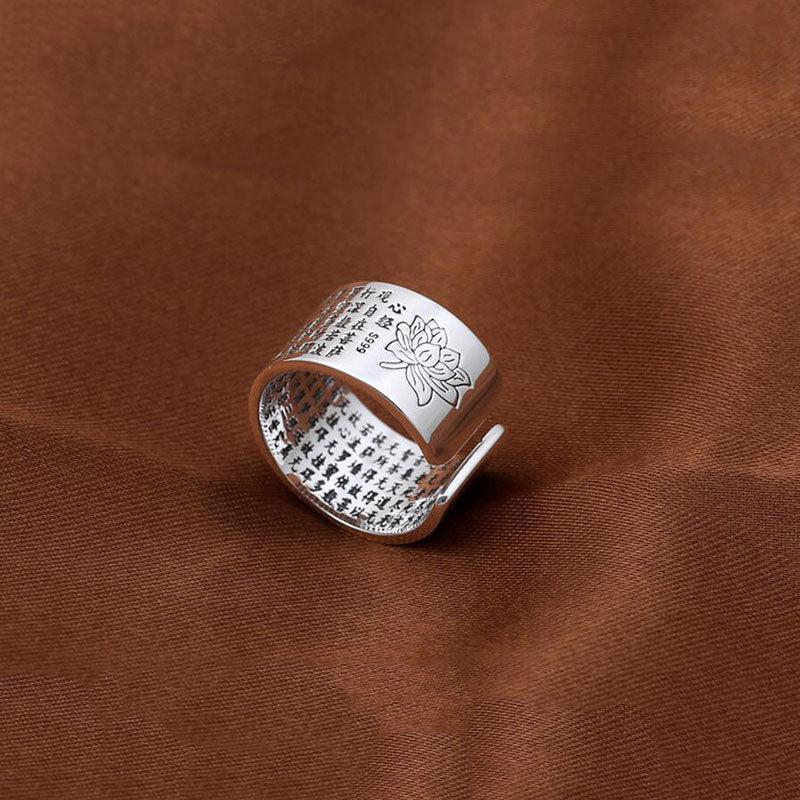 Lotus Ring of Compassion, Courage, and Wisdom (Silver)