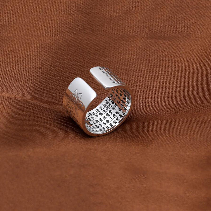 Lotus Ring of Compassion, Courage, and Wisdom (Silver)