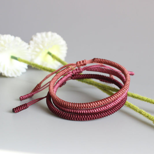 Handmade Tibetan Blessed Knots for "Best Friends" (Coral Pink)