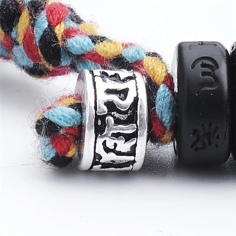 Handmade Tibetan Blessed Natural Coconut Shell Beads with Carved OM Mani Padme Hum for "Inner Peace & Protection"