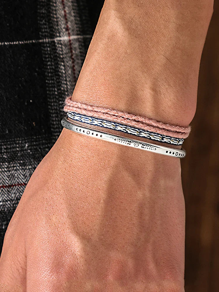 Tibetan Steel & Handmade Spirit Bracelet for "Intuition & Inner Knowing" 