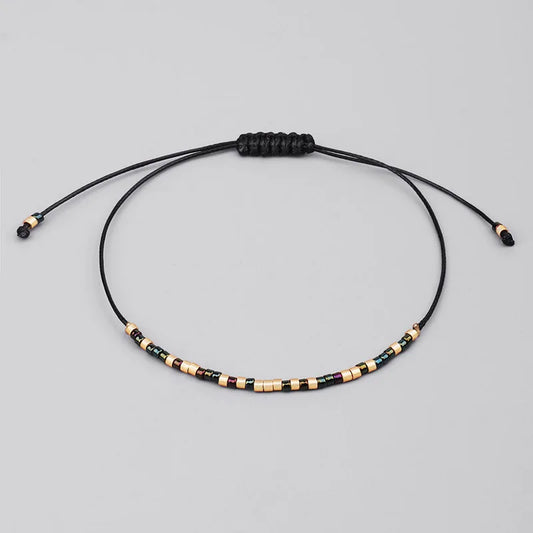 Handmade Tibetan Blessed Knots for "Courage & Confidence" with Natural Miyuki Rice Beads