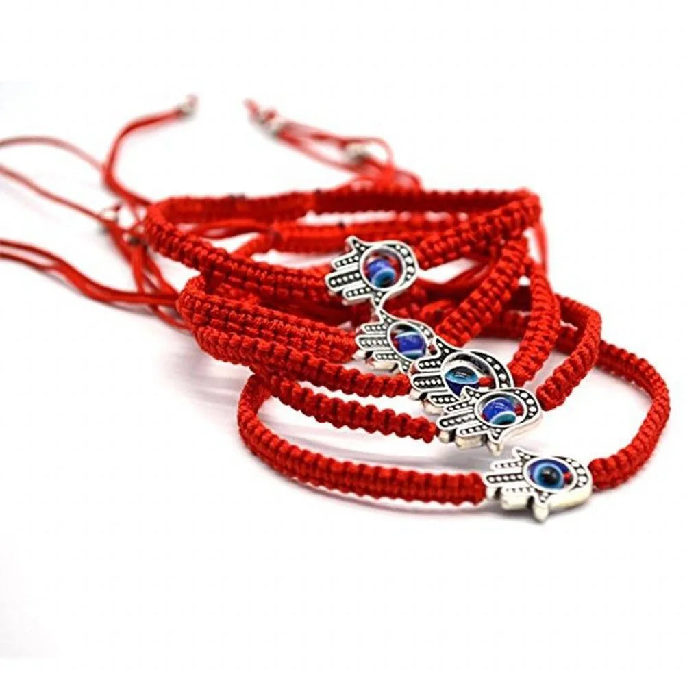 Handmade Tibetan Blessed Red Kabbalah String Bracelet for Protection from Evil Eye, Negative Energy Defense & Protection