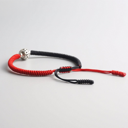 Handmade Tibetan Blessed Knots for "Willpower & Confidence" with Buddhist Prayer Ball