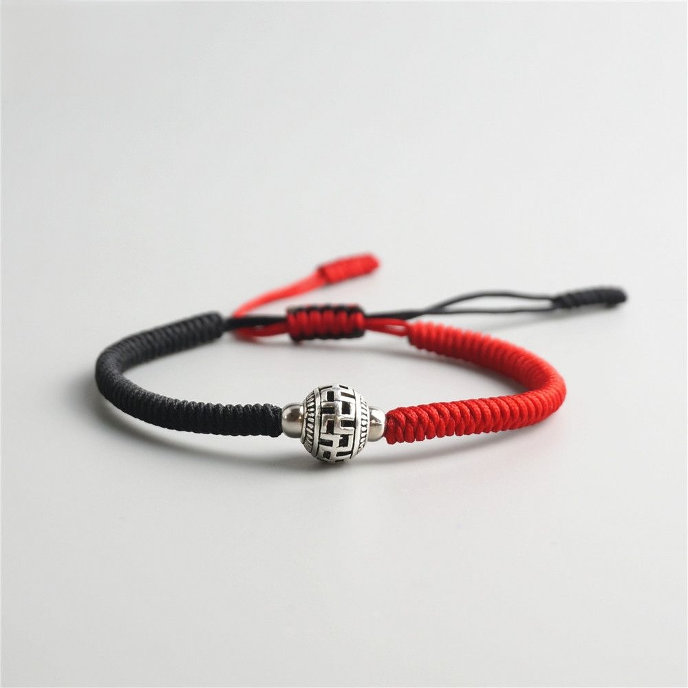 Handmade Tibetan Blessed Knots for "Willpower & Confidence" with Buddhist Prayer Ball