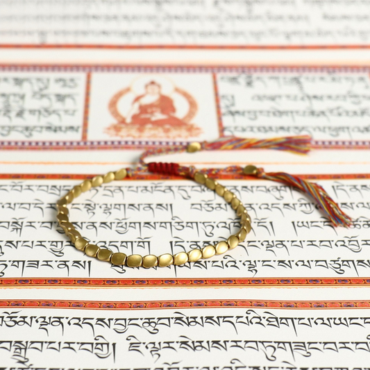 Handmade Tibetan Blessed Cotton Thread for "Chi Flow & Elemental Balance" – With Tibet Copper Beads