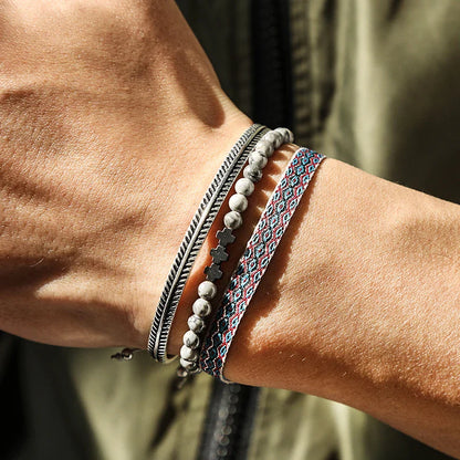 Tibetan Steel & Handmade Spirit Bracelet for "Protection During Travel"