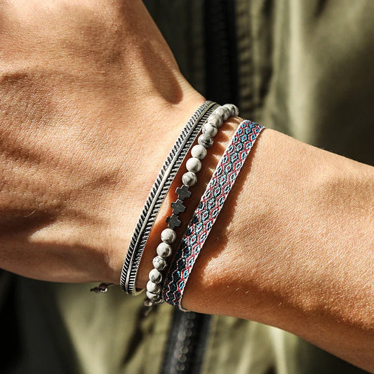 Tibetan Steel & Handmade Spirit Bracelet for "Protection During Travel"