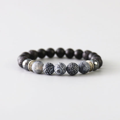 Buddhist Handcrafted Nature Sandalwood Bracelet for "Dependability & Reliability" -  Tibetan Vintage Obsidian Beads