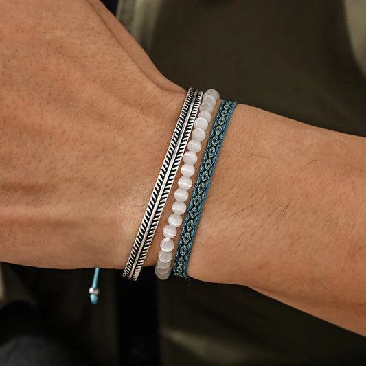 Tibetan Steel & Handmade Spirit Bracelet for "Resilience & Fortitude" 