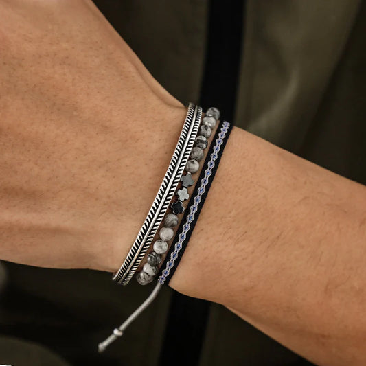 Tibetan Steel & Handmade Spirit Bracelet for "Vision & Manifestation" 