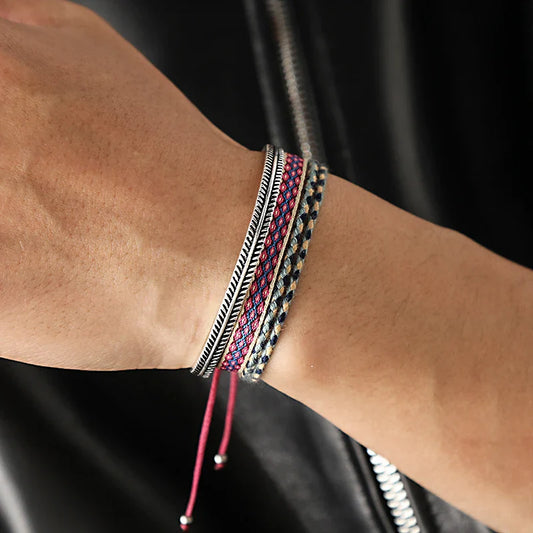 Tibetan Steel & Handmade Spirit Bracelet for "Energized Mornings"