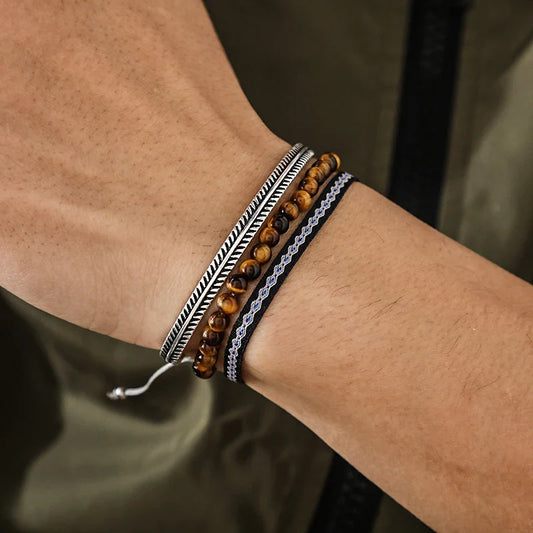 Tibetan Steel & Handmade Spirit Bracelet for "Sacred Boundaries"