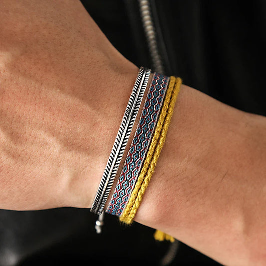Tibetan Steel & Handmade Spirit Bracelet for "Trust & Faith"
