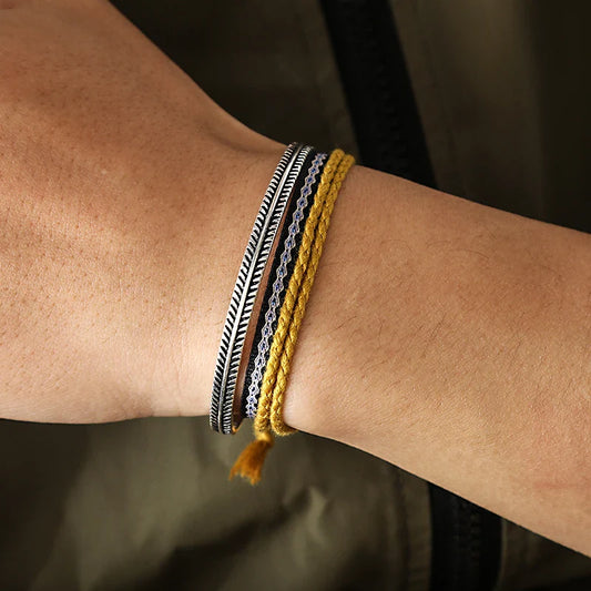 Tibetan Steel & Handmade Spirit Bracelet for "Sports, Physicality & Mentality" 