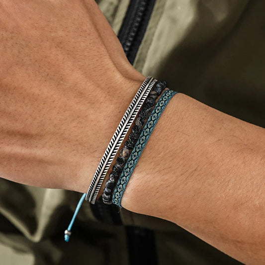 Tibetan Steel & Handmade Spirit Bracelet for "Enlightenment & Peace" 