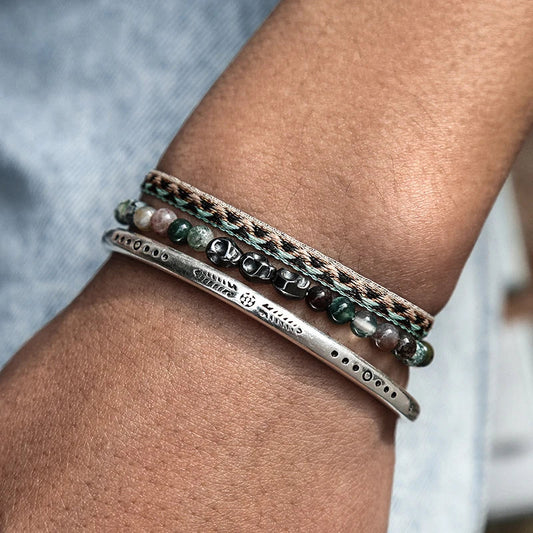 Tibetan Steel & Handmade Spirit Bracelet for "Courageous Communication"
