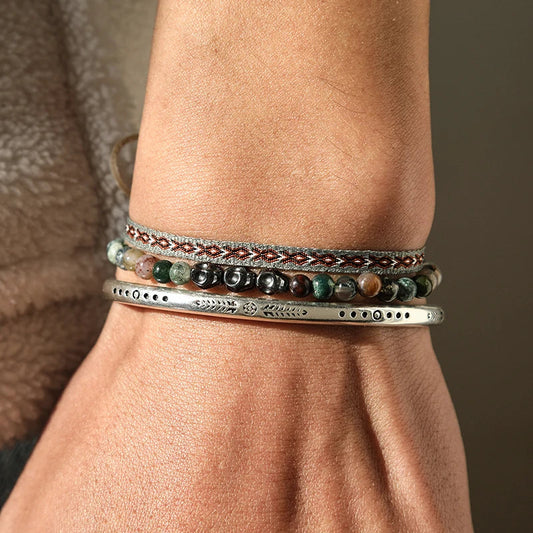Tibetan Steel & Handmade Spirit Bracelet for "Inner Light & Awakening"