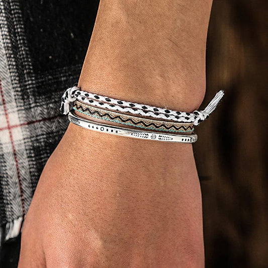 Tibetan Steel & Handmade Spirit Bracelet for "Romance & Lasting Love" 