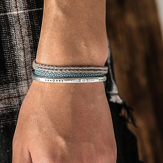 Tibetan Steel & Handmade Spirit Bracelet for "Higher Self & Divine Guidance"