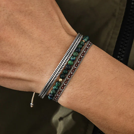 Tibetan Steel & Handmade Spirit Bracelet for "Compassion & Kindness"