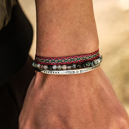 Tibetan Steel & Handmade Spirit Bracelet for "Courageous Communication"