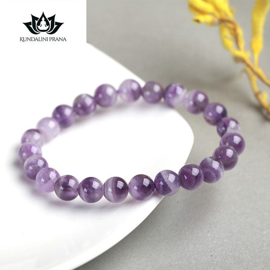 Natural Crystal Gemstone ~ Dream Lace Amethyst Bracelet ~ for "Manifestation, Creativity and Protection"