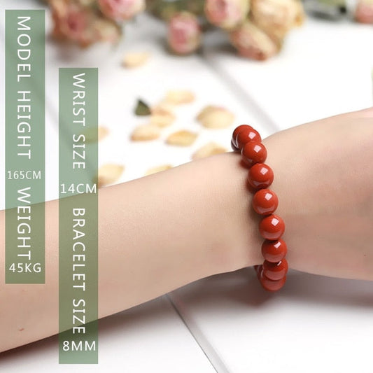 Natural Crystal Gemstone ~ Clear Red Jasper Bracelet ~ for "Courage and Tranquility"