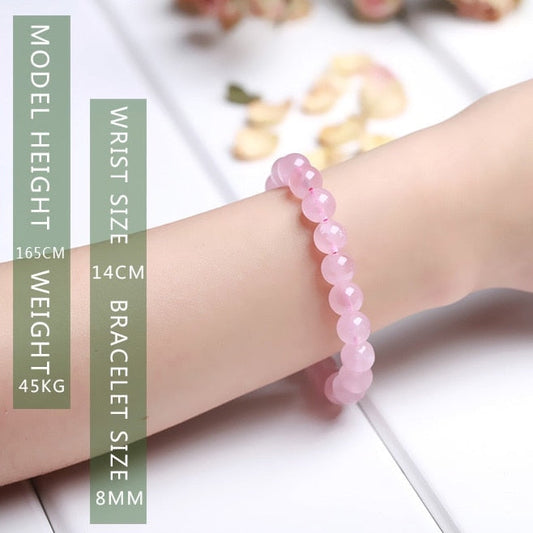Natural Crystal Gemstone ~ Healing Rose Quartz Bracelet ~ for "All Relations and Compassion"