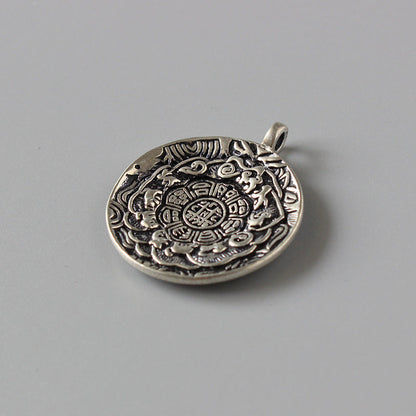 Bagua Mirror Pendant (White Copper)