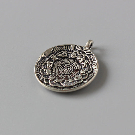 Bagua Mirror Pendant (White Copper)