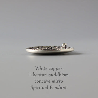 Bagua Mirror Pendant (White Copper)