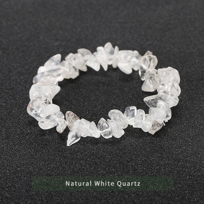 Natural Crystal Gemstone ~ Nature Amethyst & Pure Quartz Bracelet ~ for "All Healing and Protection"