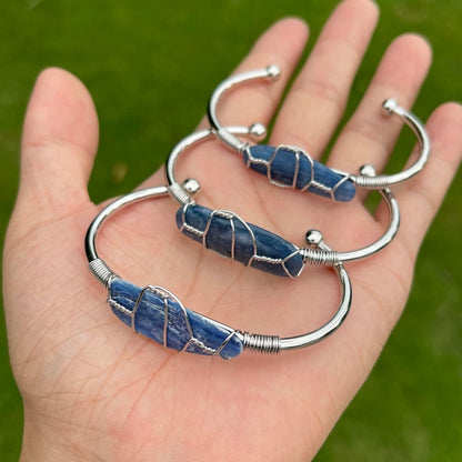 Natural Crystal Gemstone ~ Color Defined Clear Quartz Bracelet ~ for "Healing, Growth and Protection"